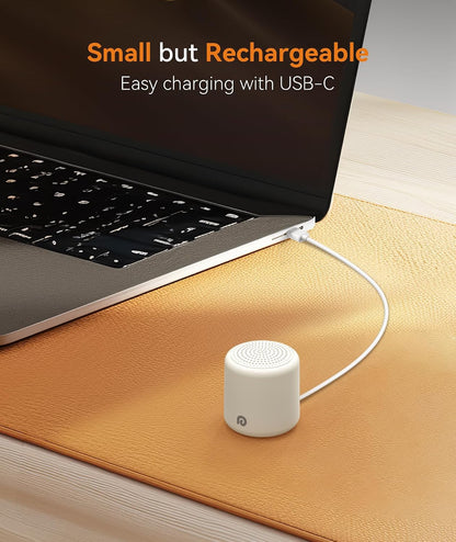 Dreamegg Portable White Noise Machine, 1000mAh Battery, Travel Sleep, Cream | Egg-Sized, 16 Sounds, USB-C, Timer, Baby & Adults, Office Privacy, Gift Use