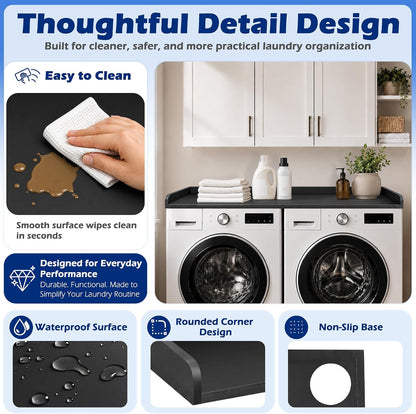 ROYXEN Washer Dryer Countertop, Laundry Countertop Solid Wood, Countertop for All Front-Loaded Washing Machine and Dryer, Extra Room for Laundry Room, Oak