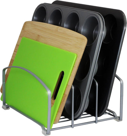 Deco Brothers Cookware Organizer Rack for Kitchen Cabinet, 3 Slot Holder | Bronze