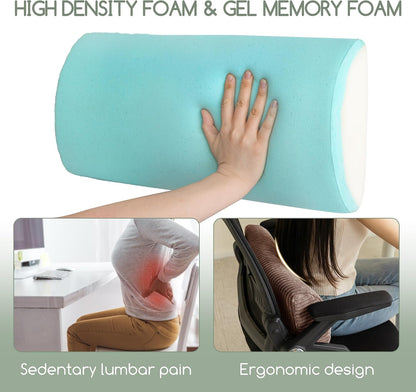 HIGOGOGO Lumbar Support Pillow for Recliner Chair/Accent Chair/Couch, Memory Foam Back Support Cushion for Elderly, Recliner Cushions for Back Rest, Pain Relief, Reading, Washable Cover, Brown