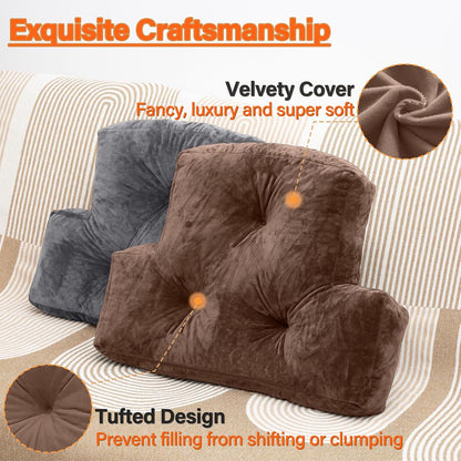 1 MIDDLE ONE Back Pillow for Chair, Memory Foam Lumbar Pillow for Back Support, Back Rest Cushion for Office, Sofa, Couch Sitting, Recliner, Bed and Lower Back Pain (Grey)