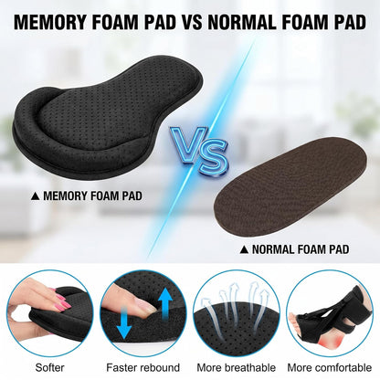 Plantar Fasciitis Night Splint, Adjustable Foot Drop Brace for Achilles Tendon Support, Sleeping Stretch Boot for Heel Pain Relief, Soft Day Night Ankle Support for Men Women (1PC-Black)