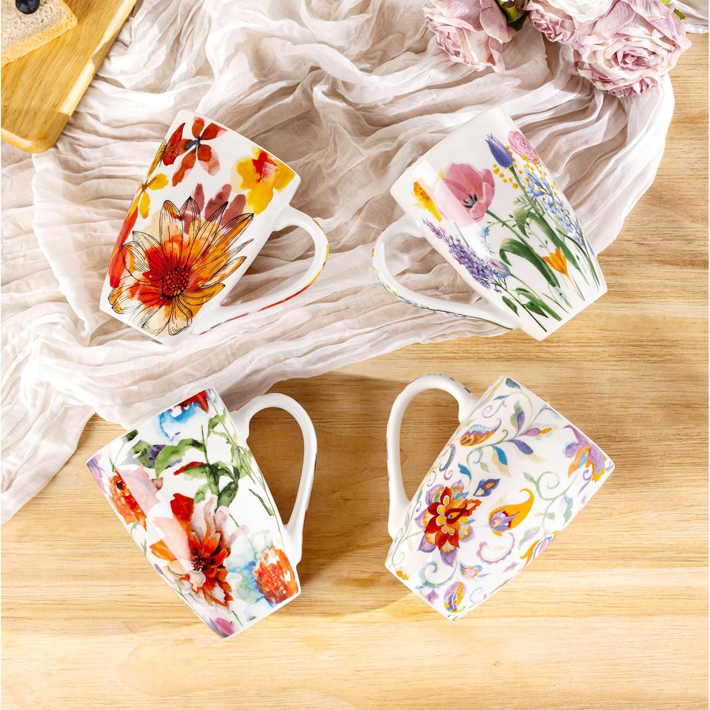 GBhome Tea Mug with Infuser and Lid,18 Ounce Ceramic Loose Leaf Cup Steeper