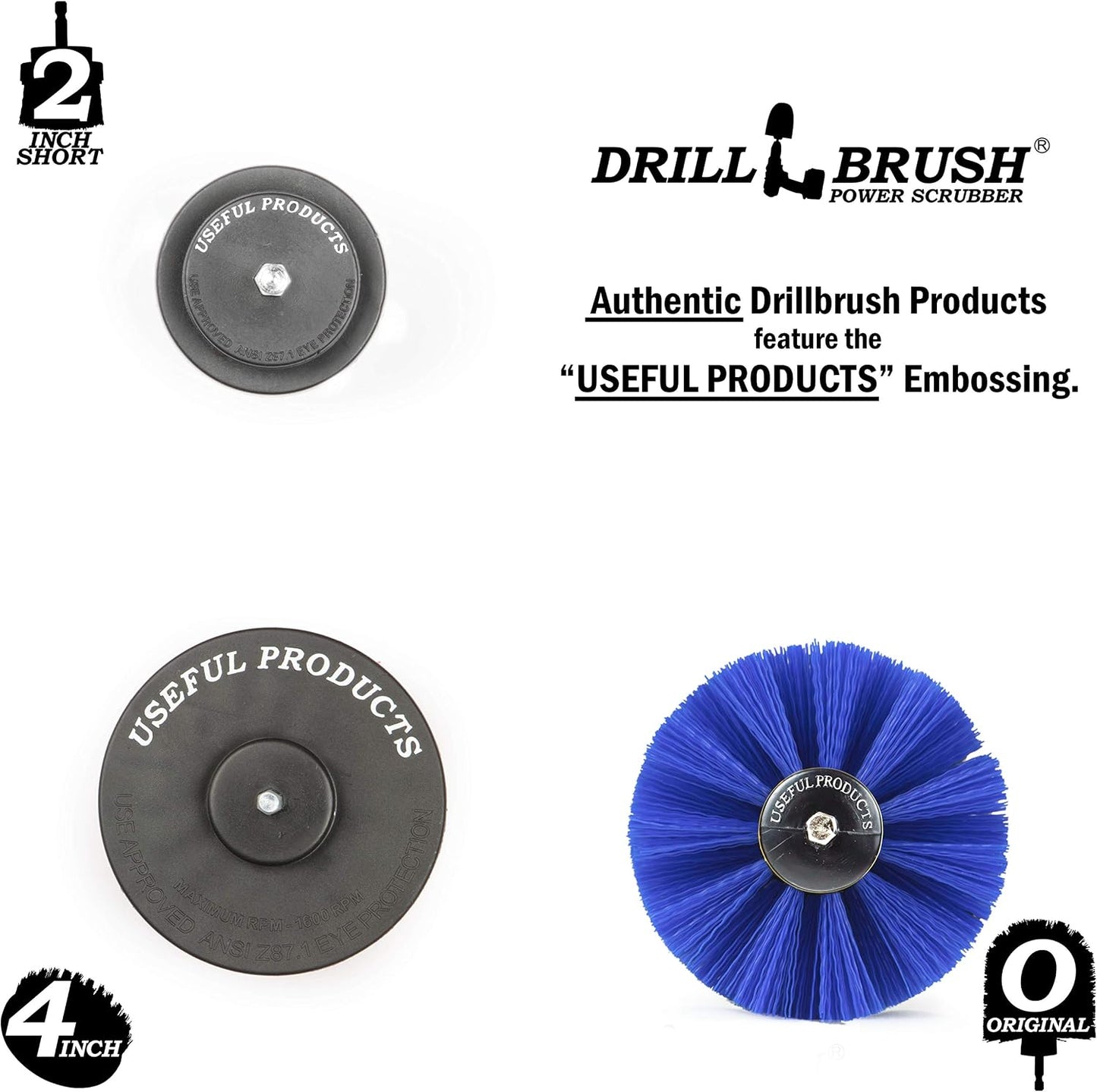 Drillbrush Shower Scrubber Drill Attachment - Car Detailing Tools - | Dishwasher Safe Drill Brush Scrubber For Cleaning Tubs, Sinks, Tile, Grout, Flooring, Carpet, Leather, Seats, Boats,