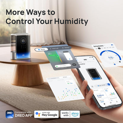 DREO 8L Smart Humidifier Large Room, 80H Runtime, Warm & Cool Mist, HM717S