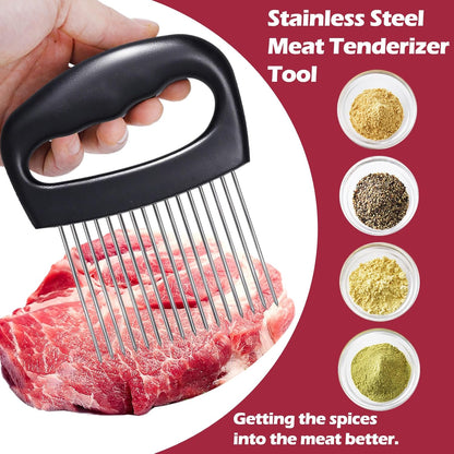 JAYVAR Extra-Large Onion Holder for Slicing, 304 Stainless Steel | 14 Long Needles, Onions Cutter Vegetable Chopper, Tomato Cutter Slicer, Kitchen Gadgets for Evenly Slicing