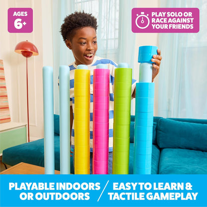 Giant Color Stack Challenge by Relatable - Nappa Award 2025 Winner, Strategy Stacking Game with 50 Puzzles, Backyard & Lawn Activity for Summer Parties, Outdoor Fun for Families & Groups, Ages 6+
