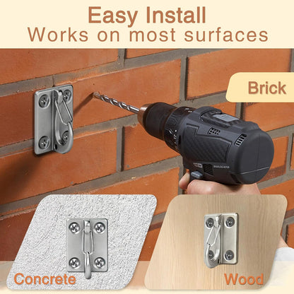 Dog Leash Holder for Wall, Stainless Steel Dog Leash Hook, Tie-Out | 304 Stainless Steel Hook, Enclosed Leash Hook, Mounting Screws Included, Yard Tie-Out Use, Indoor Outdoor Use for Dogs