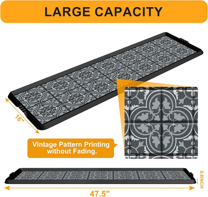 BEHERO Boot Tray Shoe Mat, Rubber Shoe Matt Tray Indoor/Outdoor Use, 16" x27.5" Shoe Cleaning Mat Non-Slip with Raised Edge for Entryways, Decks, and Patios (Black)