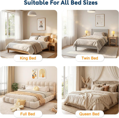 Bed Sheet Holders for Corners Heavy Duty Fitted Sheet Holder with Locking Fasteners, Sheet Straps to Keep Sheets Tight Anti-Slip Mattress Sheet Clips for Twin Full Queen & King Size Beds (White)