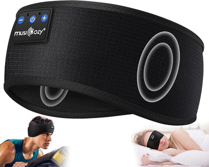 MUSICOZY Sleep Headphones Bluetooth Headband Headphones for Side Sleepers | Sleeping Headbands Wireless Sports Earphones Sweat Resistant Earbuds for Workout Running Cool Gadgets Unique Gifts for Women