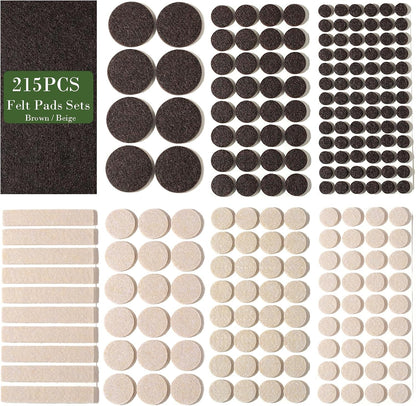 Fursafe&Q Felt Furniture Pads, Furniture Felt Pads for Hardwood Floors -Self Adhesive Chair Leg Floor Protectors, Protect Your Floors from Nicks, Bumps and Scratch,96 Pcs Round Cabinet Door Bumper