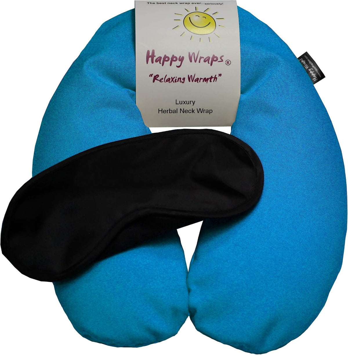 Microwavable Herbal Neck Wrap - Hot Cold Aromatherapy Neck Warming Pillow - Heating Pad for Migraines, Stress, Gifts for Women, Birthdays, Christmas and Free Sleep Mask - Purple Cotton