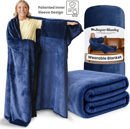 Super Blanky Wearable Blankets for Women & Men, Dorm Room Essentials, Gift for Her, Gifts for Women, Wife Birthday Gift Ideas