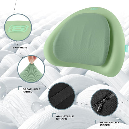 Skechers Lumbar Pillow Premium Memory Foam,Double-Layer-Office Chair Cushion for Tailbone Pain Relief,Butt Pillow for Office Chair,Car seat Cushion,Long Sitting Office Workers,and Car Drivers,Black