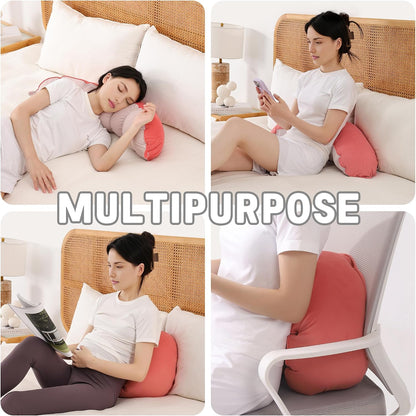 Peallow(Pat. Pend) – Long Round Body Pillow for Adults, Bolster Pillow for Sleeping, Soft and Supportive Pillow for Sleeping & Lumbar Support (Green-White, 29.5")