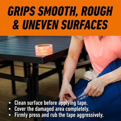 Gorilla Crystal Clear Tape, 1.88" x 18 yd, 1-Pack, Weather Resistant | Indoor & Outdoor Projects & Repairs, Waterproof, UV & Temperature Resistant, Grips Uneven Surfaces