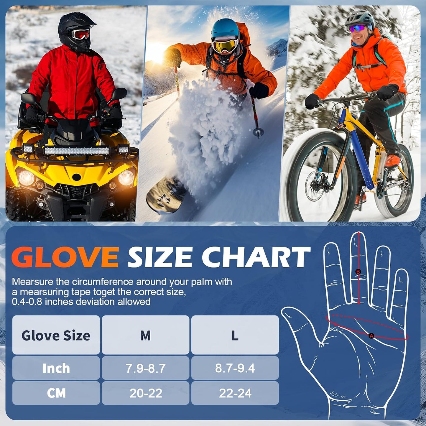 Heated Gloves for Men Women, Rechargeable Detachable Full & Half Hands Heated Glove Fingerless Electric Heating Gloves Hand Warmer for Work, Hunting, Skiing, Outdoor Work