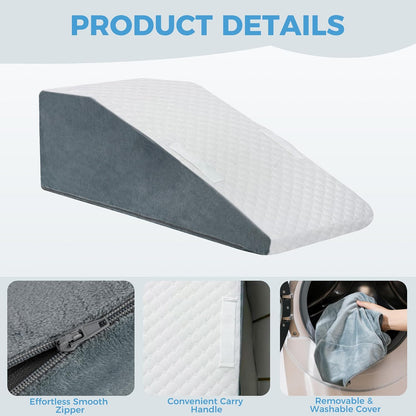 Ganondorf Leg Elevation Pillow, Premium Foam Leg Support Adjustable Wedge Pillow Relieves Joint Pain After Surgery Ergonomic Curve for Leg Support Promote Blood Circulation Single Leg