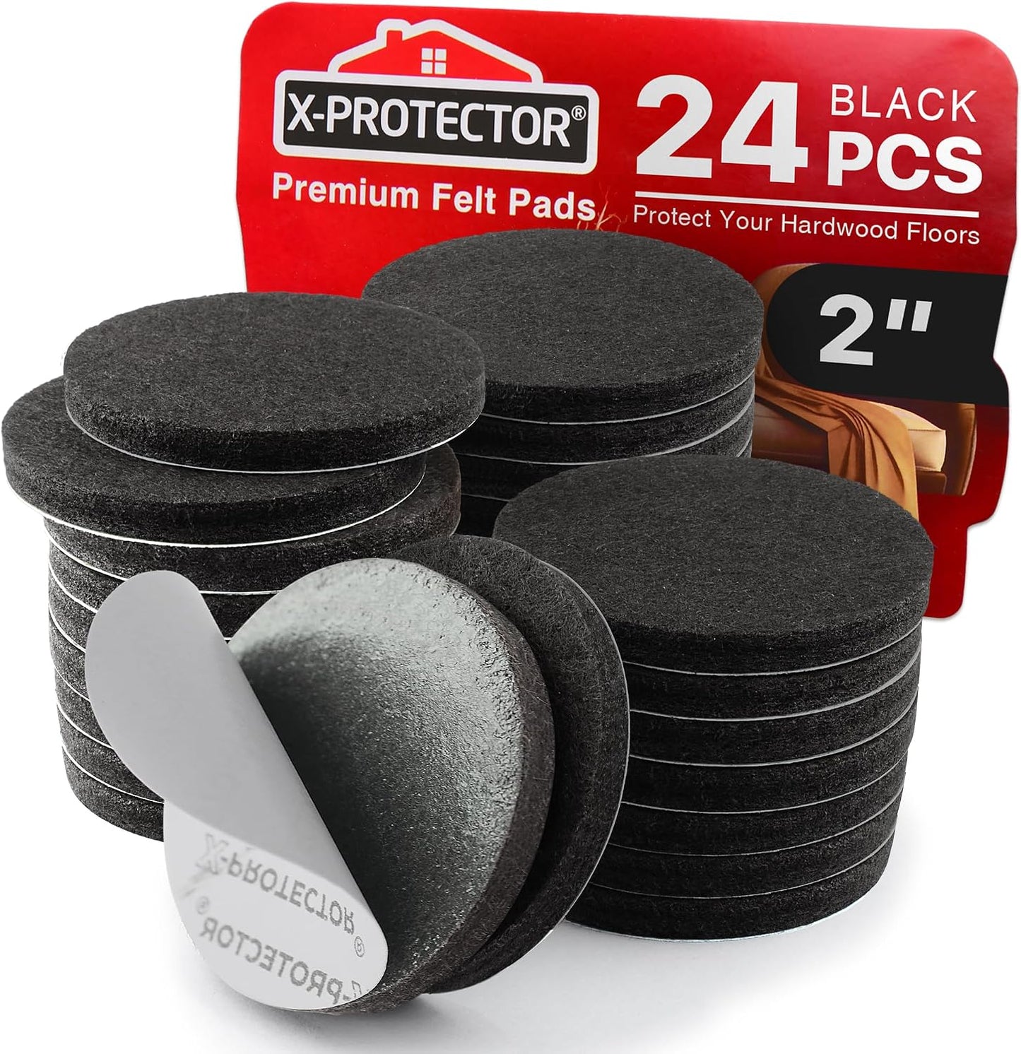 X-Protector Felt Furniture Pads - 20 PCS 6 x 1/2" - Premium Felt Strips | with Adhesive Backing - Rectangular Furniture Pads for Hardwood Floors - Cut Furniture Felt Pads to Size You Need! (Beige)
