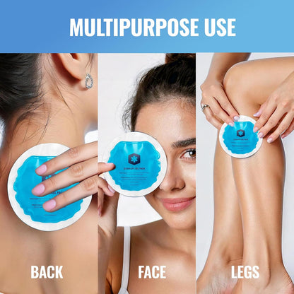 ICEWRAPS 4 inches Round Reusable Ice Packs with Cloth Backing, 5-Pack Blue | Easy to Use Hot and Cold Gel Pack, Flexible Cold Packs, Leak-Resistant, Sensitive Skin Safe, Made in Canada, FSA-HSA Eligible