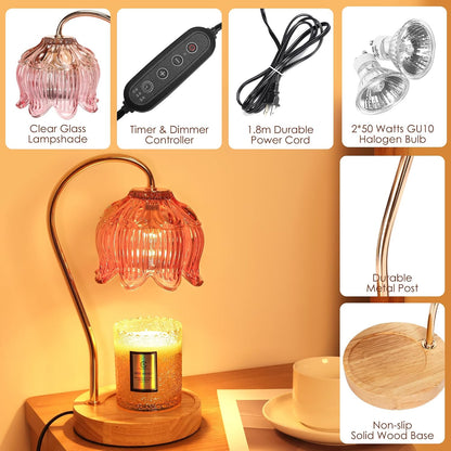 Flower Candle Warmer Lamp with Timer & Dimmer