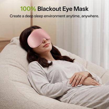 3D Sleep Eye Mask for Side Sleepers | Full Blackout, Zero Pressure, Lash Friendly, Adjustable Strap, Pink color