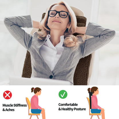 HOMBYS Sherpa Fleece Lumbar Support Pillow with Headrest for Recliner,Memory Foam Recliner Chair Cushion for Back Pain,Big High Back Support for Recliner with Chair Headrest for Elderly (Khaki)