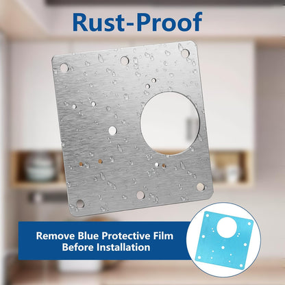 6 Pack 1mm Heavy Duty Cabinet Hinge Repair Plates, Stainless Steel Kit for Stripped Cupboard Door Hinges, 6 Large with 36 Screws, Kitchen Bathroom Furniture Fix