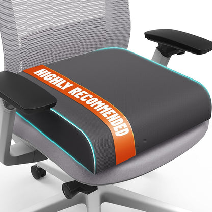 SweetSlubr Seat Cushion, Chair Pad, Memory Foam Large Cushion | Office Chair Cushion for Tailbone Pain Relief, Non-Slip Cover, Soft Support for Office Chair, Car Seat, Airplane,Large/Black