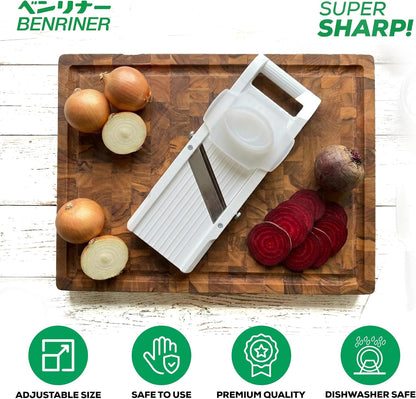 Benriner Mandoline Jumbo Slicer, Japanese Stainless Steel Blade, Beige