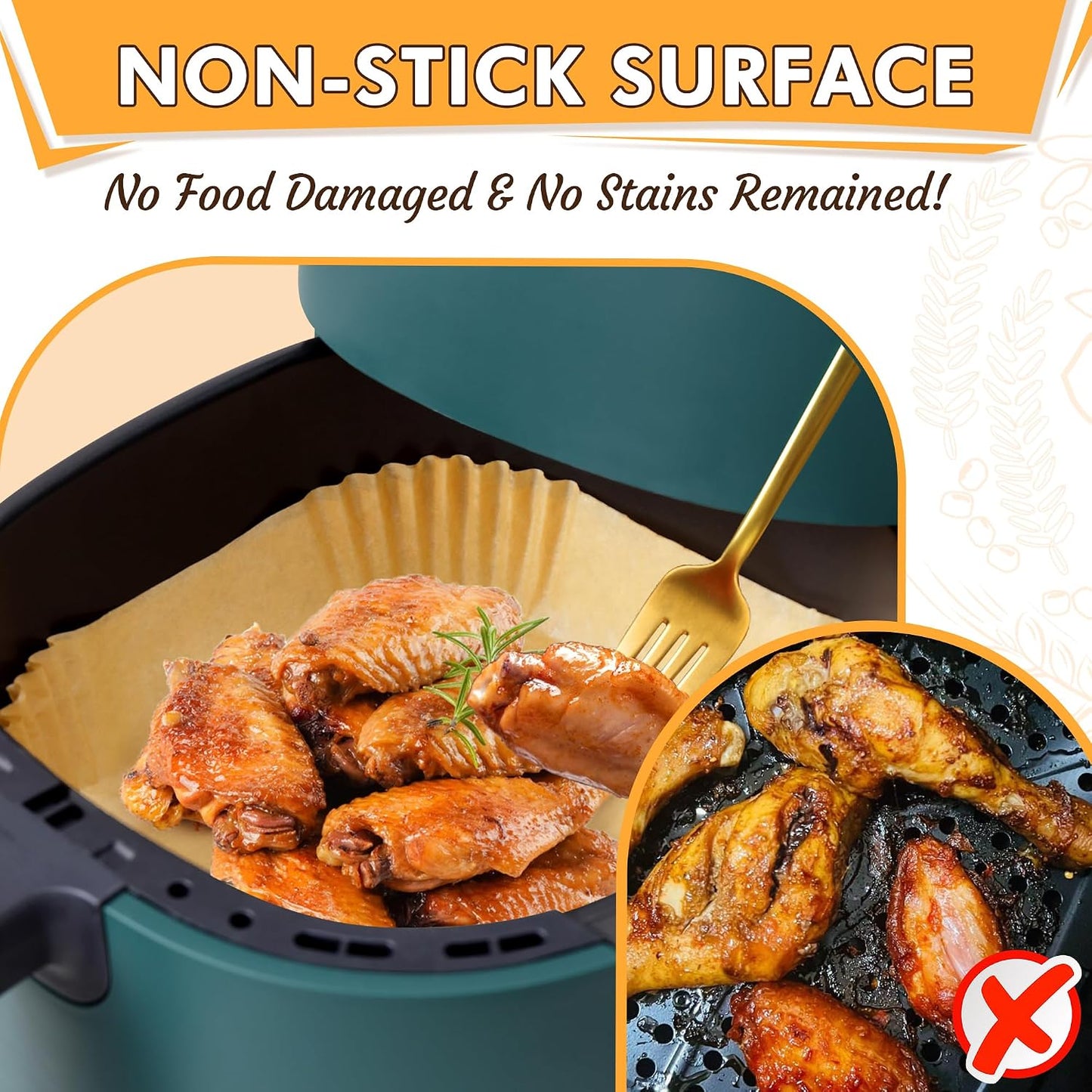 Air Fryer Liners, 8" Parchment Paper for 5-8 QT | Food-Grade Air Fryer Liners Disposable, Oil-Proof, Greaseproof for Baking, Roasting, Microwave Airfryer Baskets Accessories