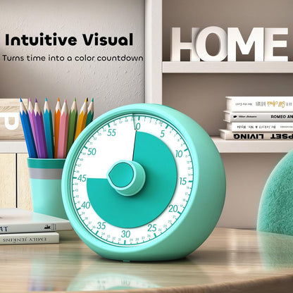 Visual Timer for Kids 60-Minute Countdown Timer with Optional Alarm, Focus Tool for ADHD & Autism, Time Management for Homework, Chores, Office, Kitchen, Teaching & Study Routines (Purple)