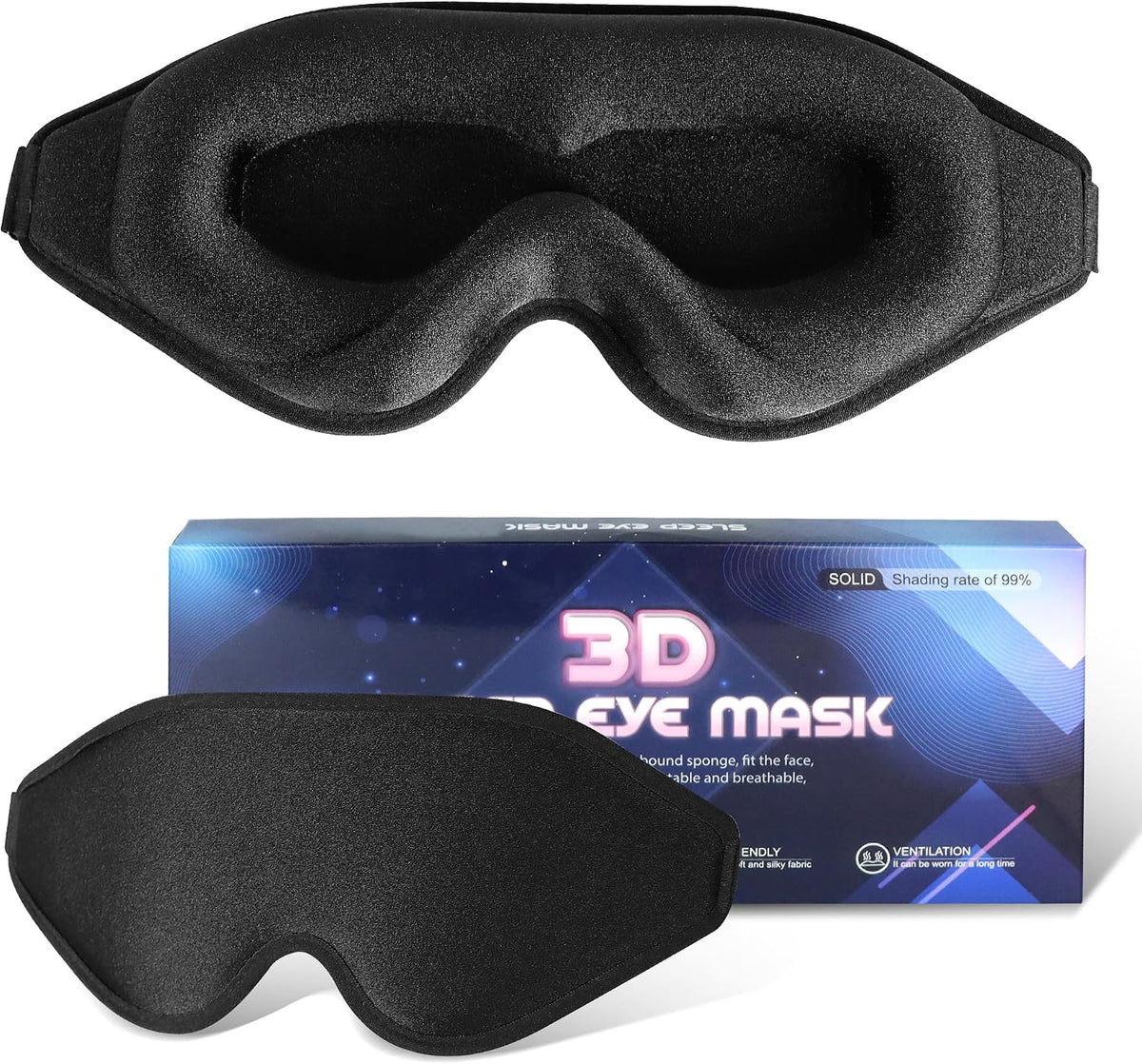 Sleep Mask for Lash Extensions, 3D Memory Foam (Pink, 1pcs)