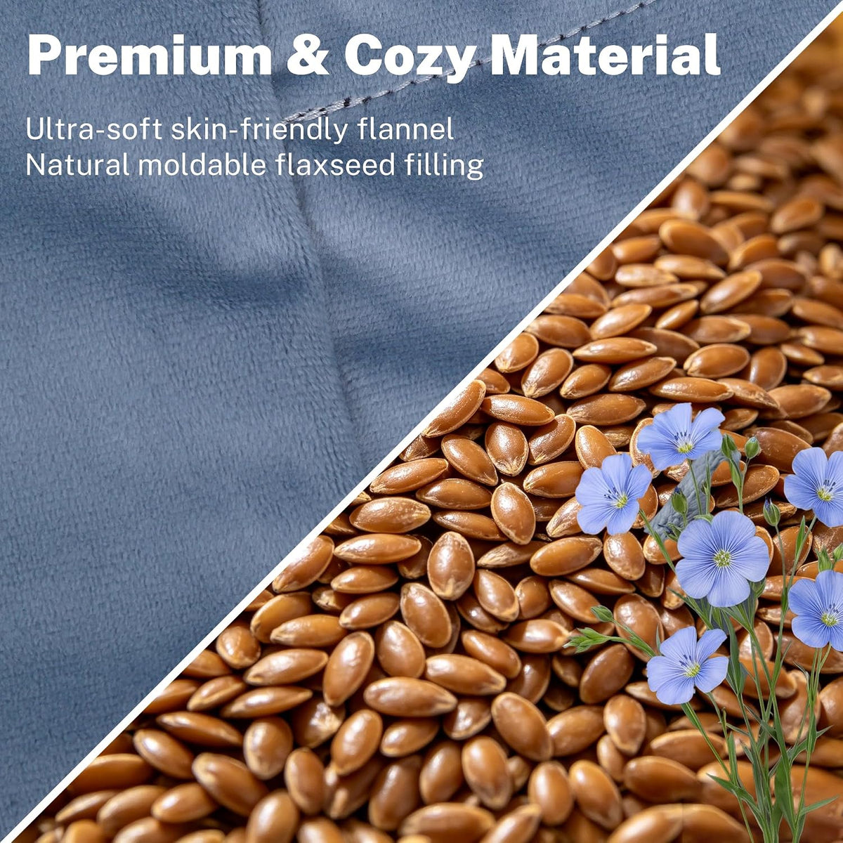 Microwave Heating Pad for Back Pain Relief, Flaxseed Microwavable Heating Pad with Removable Washable Flannel Cover, Moist Heating Pad for Period Cramps & Muscle Relaxation,10''x18''