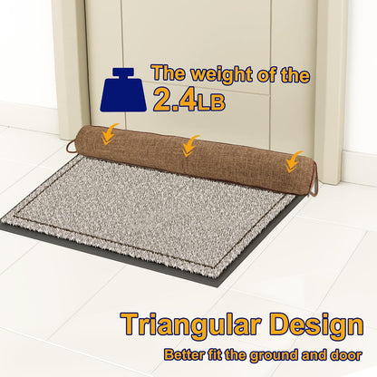 NABOWAN Weighted Door Draft Stopper — Triangular Under-Door Gap Filler for Gaps up to 3", Wind Noise Blocker, Energy Saver for Home Room Essentials, 32 Inch Gray