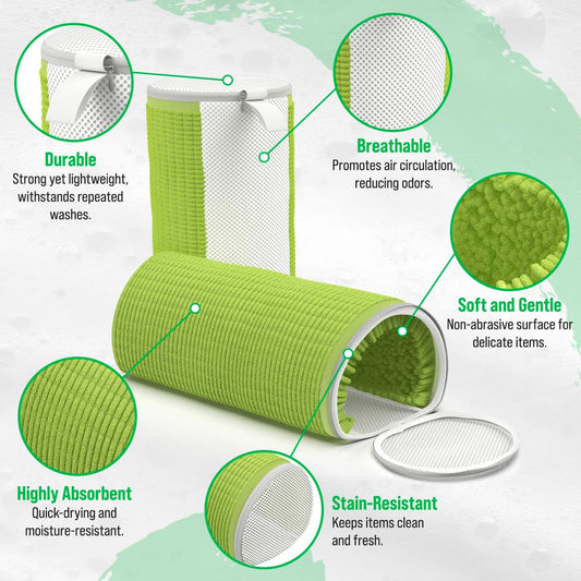 Rockin' Green Shoe Washing Machine Bag Deep Clean 1 Pack | 360° Deep Clean, Reusable, with Cleaning Fibers and Zipper, Shoe Washing Machine Bag, Sneaker Cleaning Kit