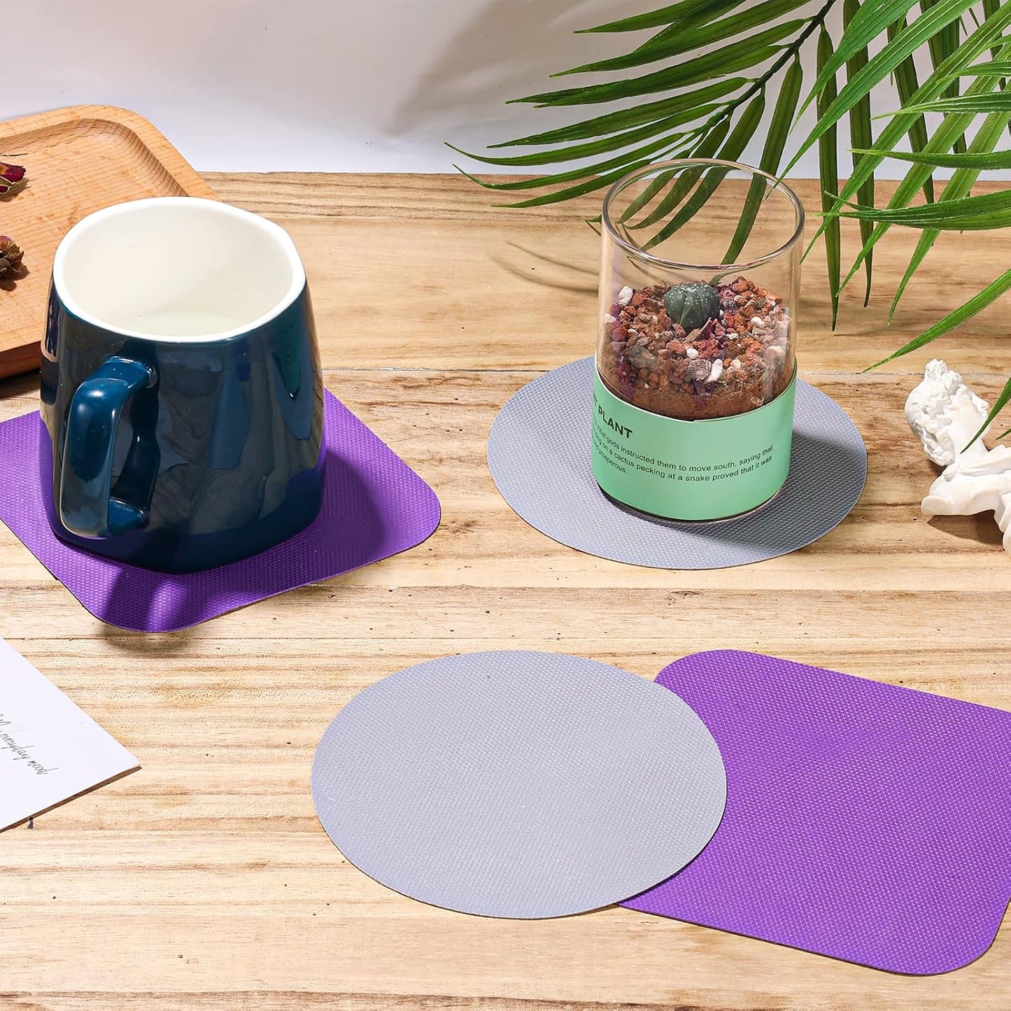 LUTER 4pcs Jar Opener Gripper Pad for Seniors with Weak Hands, Rubber | Multi-function Silicone Bottle Opener Lid Cap Rubber Gripper Pads Kitchen Coasters Gadgets, Light Blue, Green