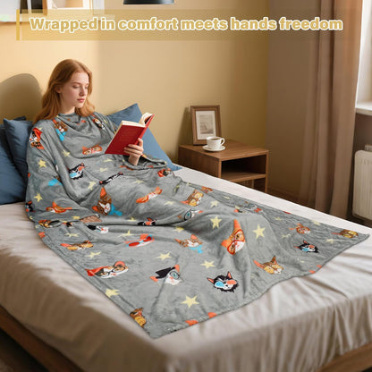 Catalonia Wearable Blanket with Sleeves for Women & Men, Fleece Wrap Throw | Cozy Sleeve Design for Hands-Free Comfort, Perfect for Reading, TV Time & Relaxing, Christmas & Birthday Gift
