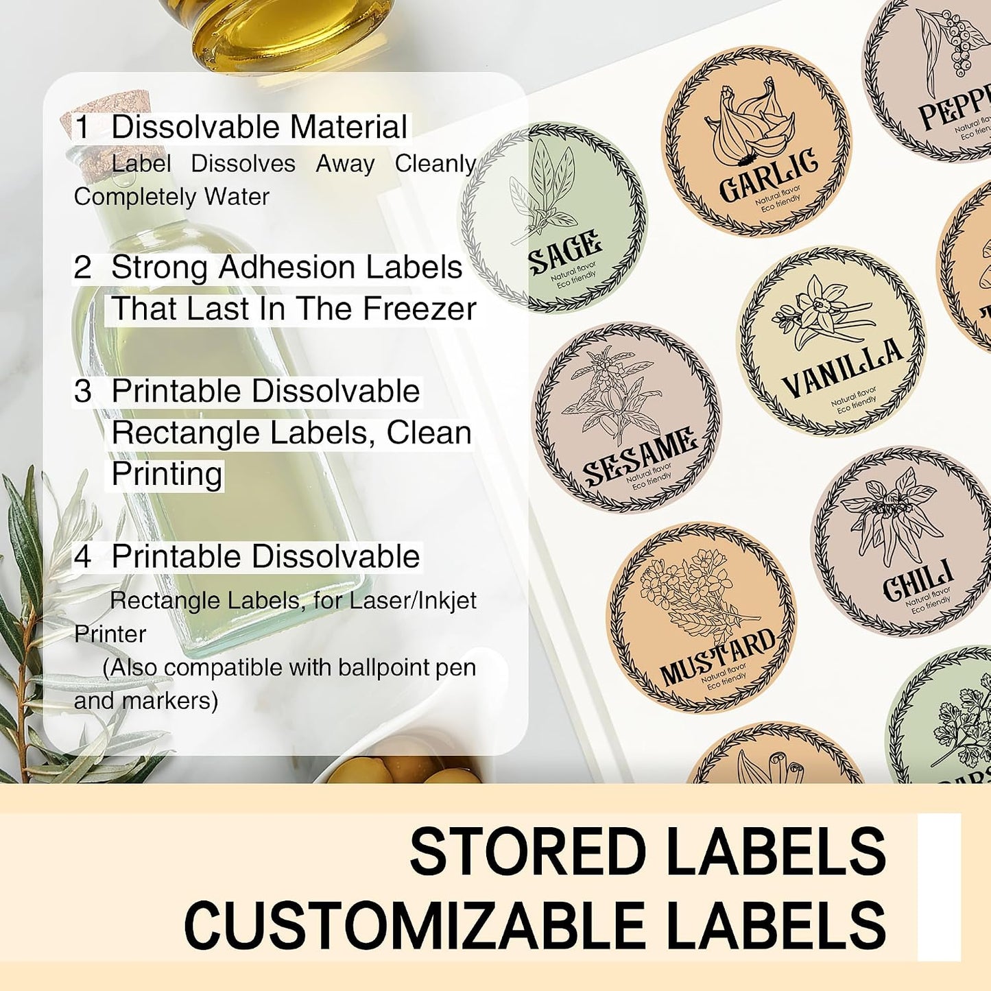 L LIKED 750 Dissolvable Food Stickers Custom 1" x 2-5/8" Inkjet 25 Sheets | Printable sheets for inkjet printers. Track shelf life & prep date. For kitchens, restaurants, food trucks, delis & fast food