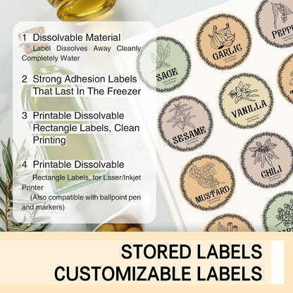 L LIKED 750 Dissolvable Food Stickers Custom 1" x 2-5/8" Inkjet 25 Sheets | Printable sheets for inkjet printers. Track shelf life & prep date. For kitchens, restaurants, food trucks, delis & fast food