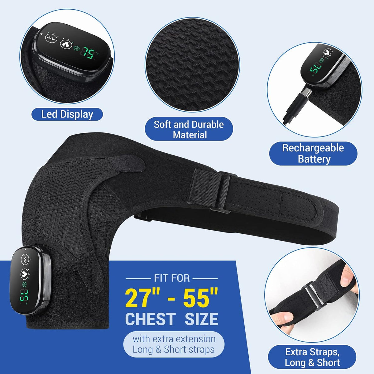 Shoulder Heating Pad with Massage , Shoulder Massager for Pain Relief