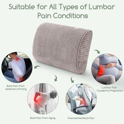HIGOGOGO Lumbar Support Pillow for Recliner Chair/Accent Chair/Couch, Memory Foam Back Support Cushion for Elderly, Recliner Cushions for Back Rest, Pain Relief, Reading, Washable Cover, Brown