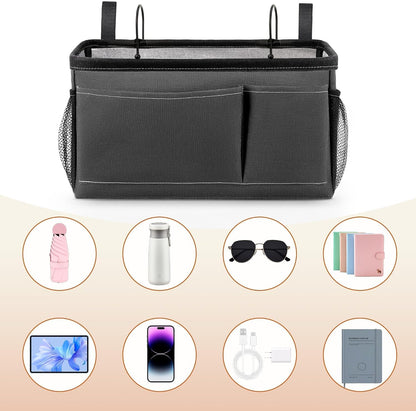 Fab totes Bedside Caddy for Dorm Bed, Bedside Storage Bag Hanging Organizer