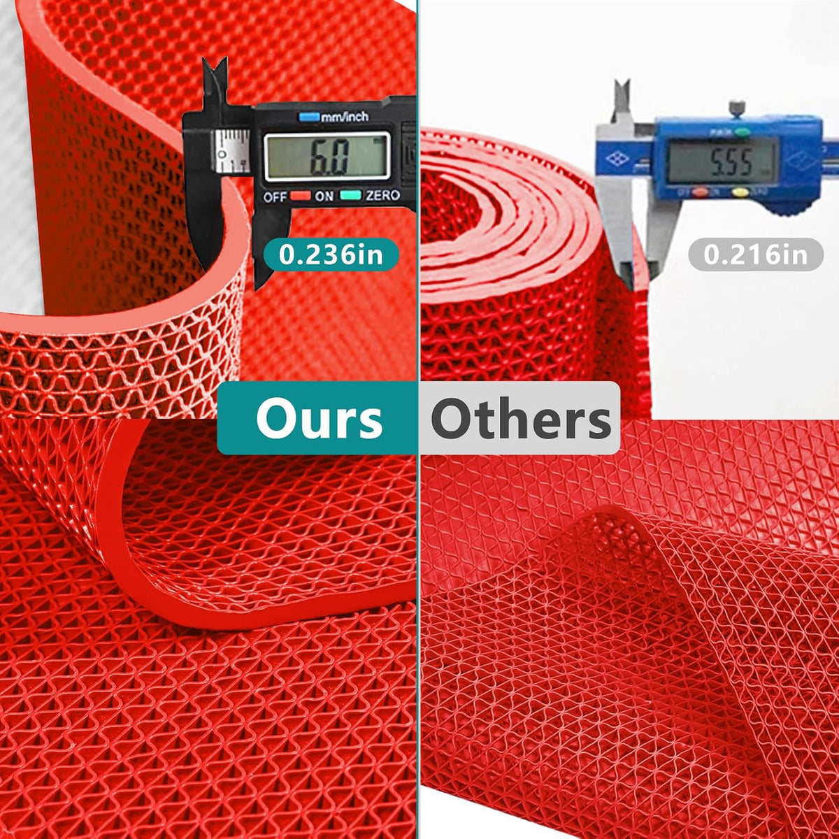 WochiTV Non Slip Drainage Mats PVC Pool Floor Mat 0.23'' Thick Outdoor Indoor Parking Space Mat for Bathroom Garage Basement Backyard Commercial Kitchen 3x16.6Ft