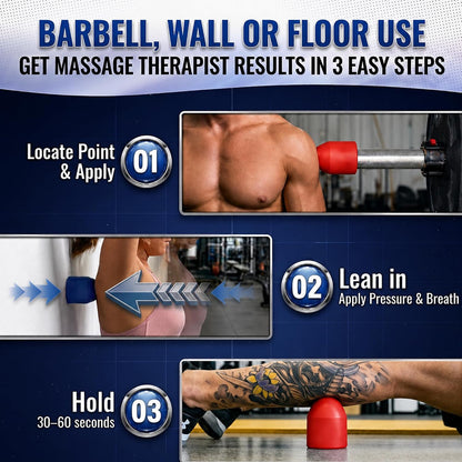 Muscle Trigger Silicone Barbell-Mounted Trigger Point Massage Tool for Back, Neck, Shoulders, Feet & Plantar Fasciitis Relief, Myofascial Release and Deep Tissue Muscle Recovery for Home and Gym | Back Neck Shoulders Plantar Fasciitis Myofascial Muscle