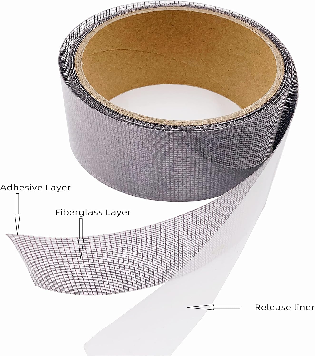 FLYZZZ Window Screen Repair Kit Tape Extra Wide 4''x16.4' Black Adhesive & Waterproof 3-Layer Fiberglass fix for Screen Door and Window Screen