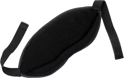 Dream Essentials Opulence Micro Plush Sleep Mask, Black Velvet Eye Mask for Sleeping with Earplugs, Front Pocket, Adjustable Strap, Soft Cotton Lining, Light Blocking Travel Accessory for Night Rest