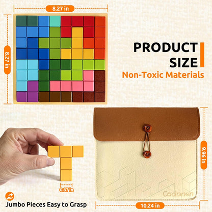 Wooden Tile Matching Game for Seniors with Dementia, 40 Patterns