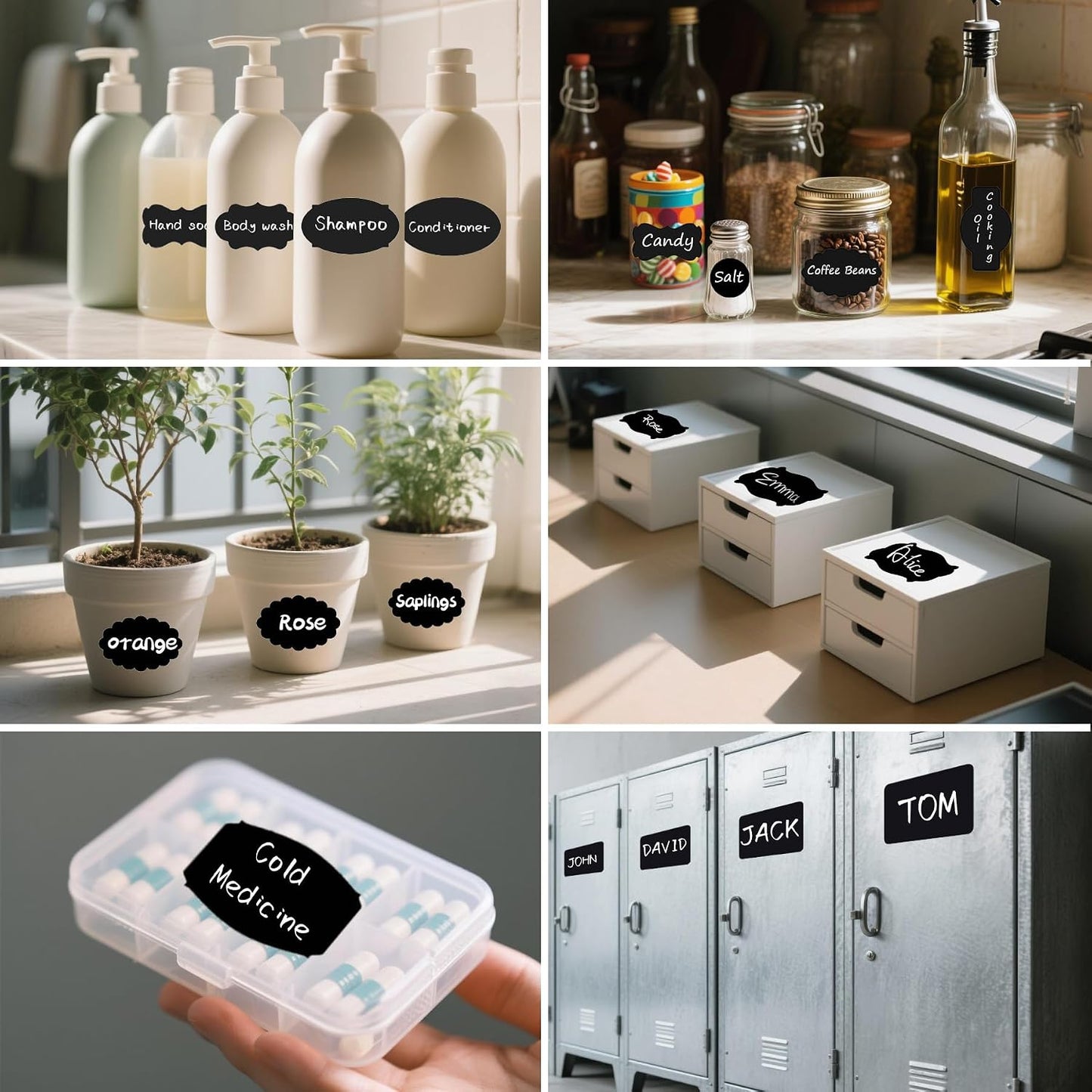 Chalkboard Labels 244 PCS, Waterproof Reusable Blackboard Stickers with 2 Chalk Marker, Erasable Handwritten Stickers or Food Containers, Mason Jars, Pantry, Bottles Storage Bins